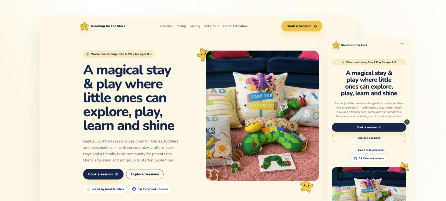 Website design project for a local business