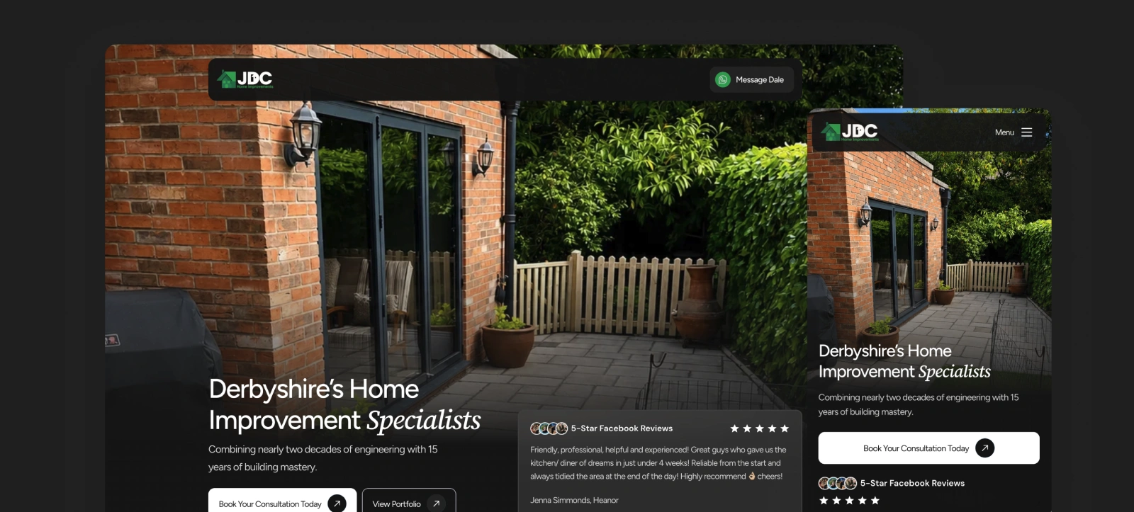 Website design project for a construction firm